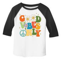 Good Vibes Only Retro Hippie Toddler Fine Jersey T-Shirt