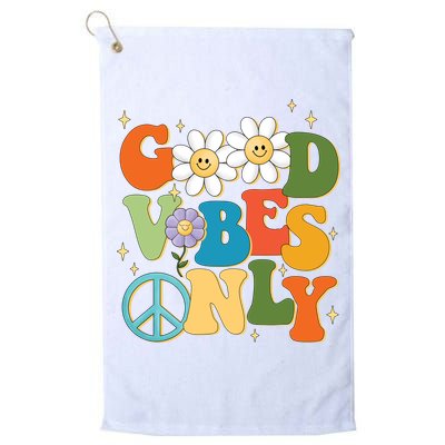 Good Vibes Only Retro Hippie Golf Towel