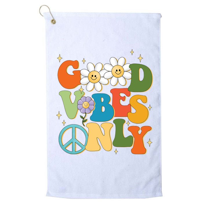 Good Vibes Only Retro Hippie Platinum Collection Golf Towel