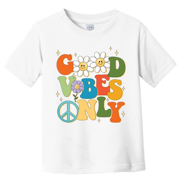 Good Vibes Only Retro Hippie Toddler T-Shirt