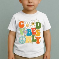 Good Vibes Only Retro Hippie Toddler T-Shirt