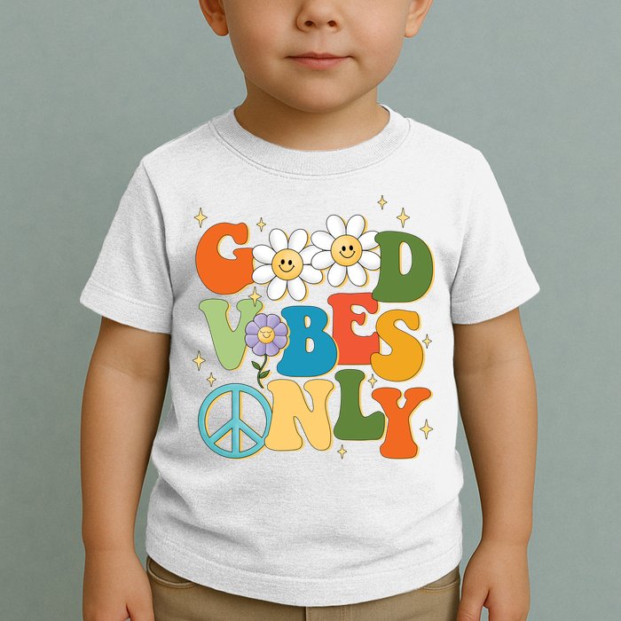 Good Vibes Only Retro Hippie Toddler T-Shirt