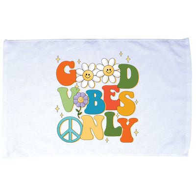 Good Vibes Only Retro Hippie Microfiber Hand Towel