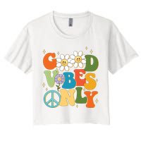 Good Vibes Only Retro Hippie Crop Top