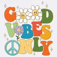 Good Vibes Only Retro Hippie Womens T-Shirt