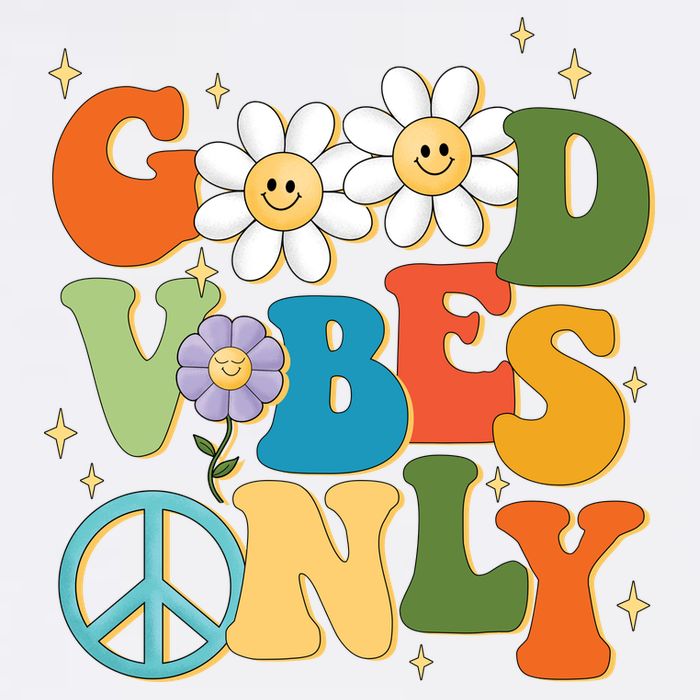 Good Vibes Only Retro Hippie Womens T-Shirt