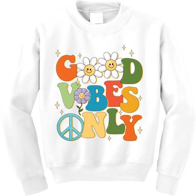 Good Vibes Only Retro Hippie Kids Sweatshirt
