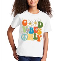 Good Vibes Only Retro Hippie Kids T-Shirt