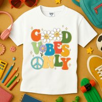 Good Vibes Only Retro Hippie Kids T-Shirt