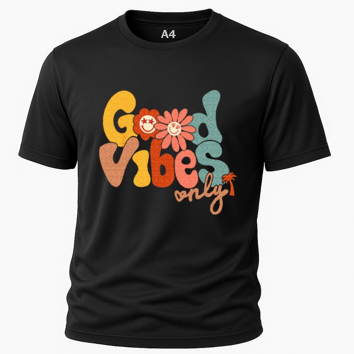 Good Vibes Only Flower Hawaii Beach Summer Vacation Family Cooling Performance Crew T-Shirt