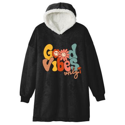 Good Vibes Only Flower Hawaii Beach Summer Vacation Family Hooded Wearable Blanket