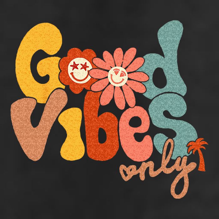 Good Vibes Only Flower Hawaii Beach Summer Vacation Family Adult Drive Performance Visor