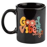 Good Vibes Only Flower Hawaii Beach Summer Vacation Family 11oz C Handle Ceramic Mug