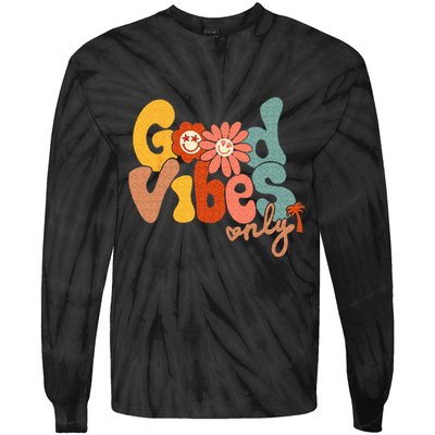 Good Vibes Only Flower Hawaii Beach Summer Vacation Family Tie-Dye Long Sleeve Shirt