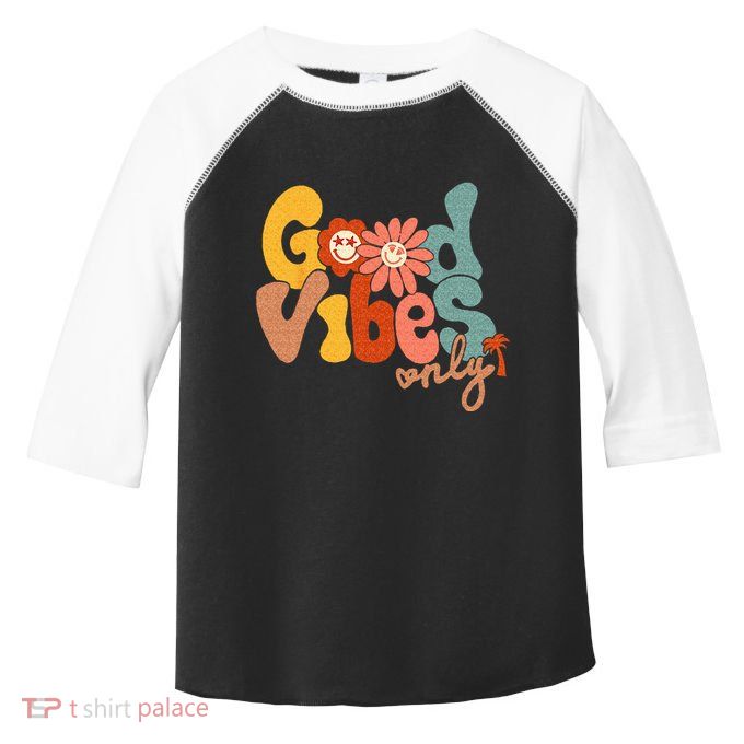 Good Vibes Only Flower Hawaii Beach Summer Vacation Family Toddler Fine Jersey T-Shirt