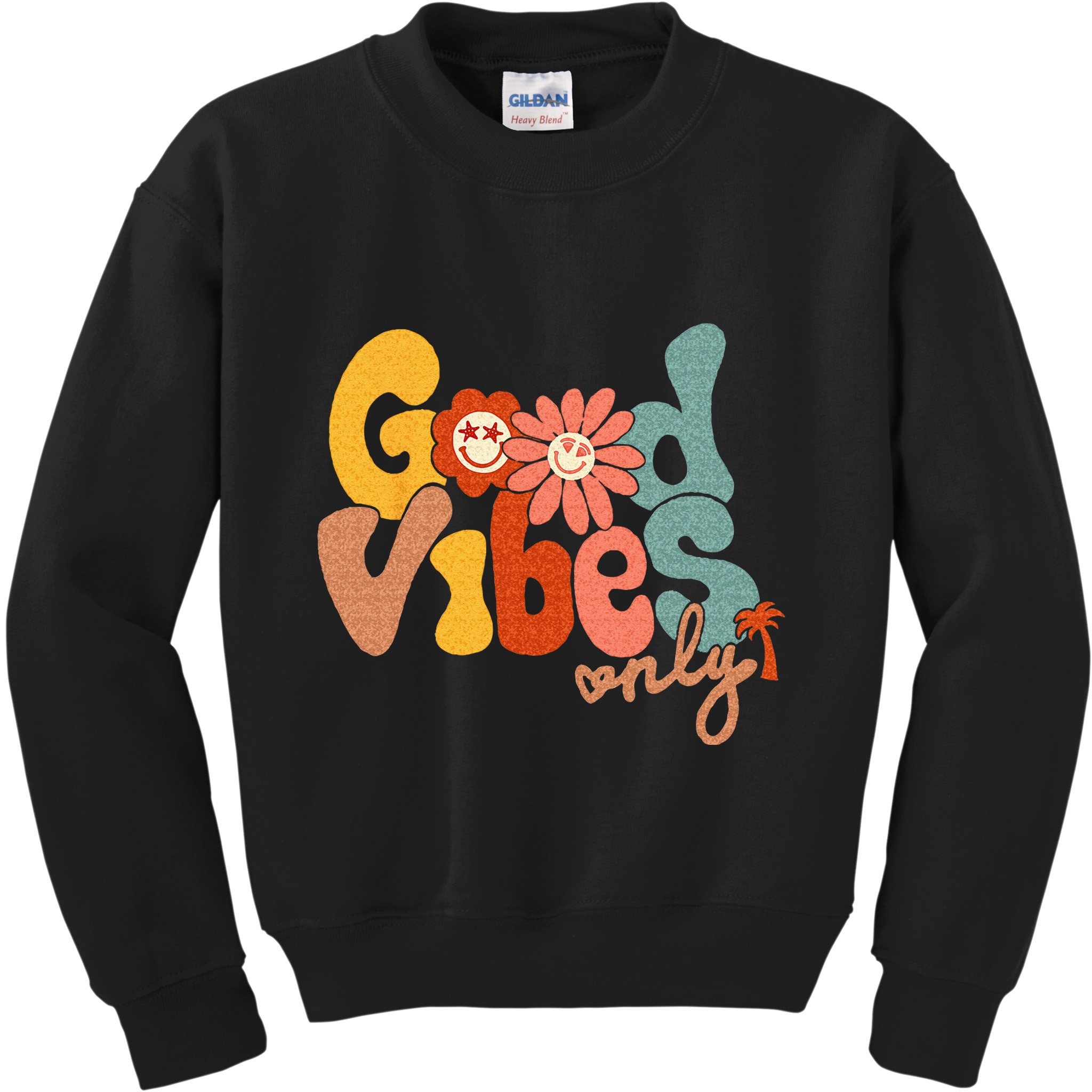 Good Vibes Only Flower Hawaii Beach Summer Vacation Family Kids Sweatshirt