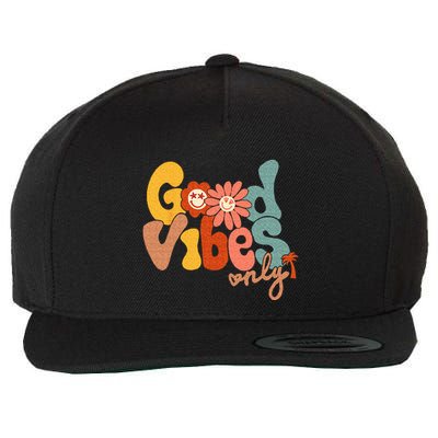 Good Vibes Only Flower Hawaii Beach Summer Vacation Family Wool Snapback Cap