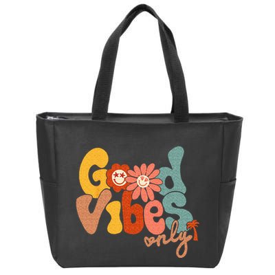 Good Vibes Only Flower Hawaii Beach Summer Vacation Family Zip Tote Bag