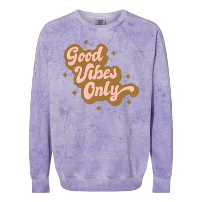 Good Vibes Only Retro Colorblast Crewneck Sweatshirt