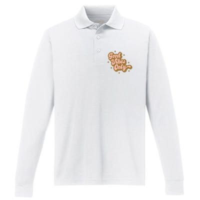 Good Vibes Only Retro Performance Long Sleeve Polo