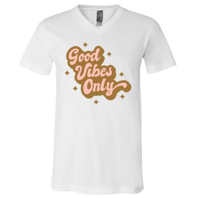 Good Vibes Only Retro V-Neck T-Shirt