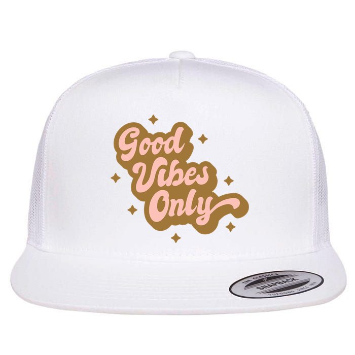 Good Vibes Only Retro Flat Bill Trucker Hat