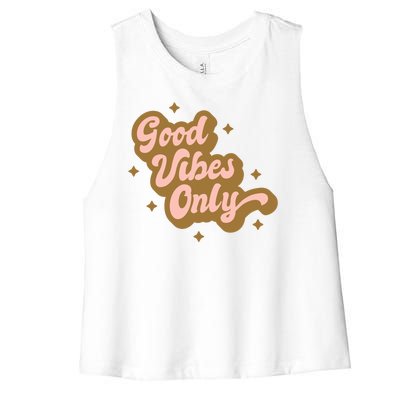 Good Vibes Only Retro Women's Racerback Cropped Tank