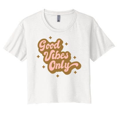 Good Vibes Only Retro Women's Crop Top Tee