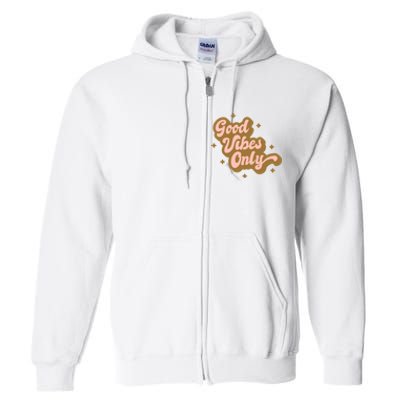 Good Vibes Only Retro Full Zip Hoodie