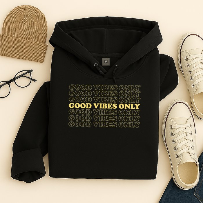 Good Vibes Only Vintage Optimist Positive Thinking Retro Hoodie