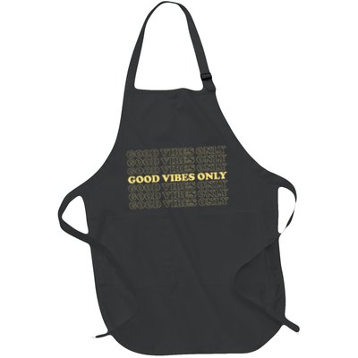 Good Vibes Only Vintage Optimist Positive Thinking Retro Apron