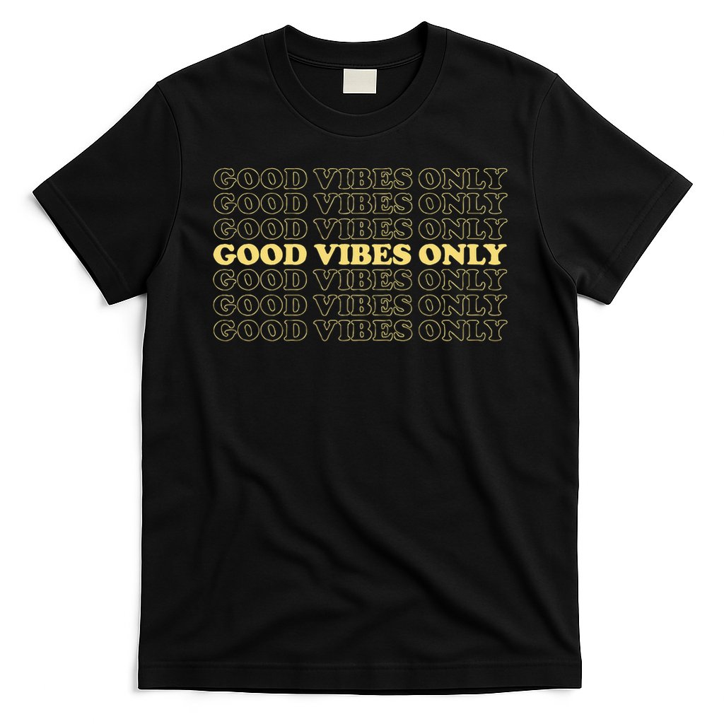 Good Vibes Only Vintage Optimist Positive Thinking Retro T-Shirt