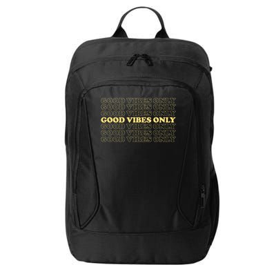 Good Vibes Only Vintage Optimist Positive Thinking Retro City Backpack