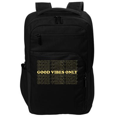 Good Vibes Only Vintage Optimist Positive Thinking Retro Impact Tech Backpack