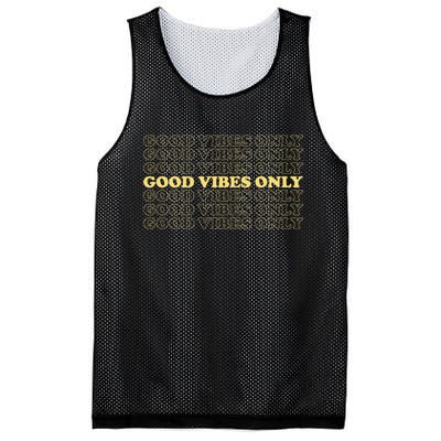 Good Vibes Only Vintage Optimist Positive Thinking Retro Mesh Reversible Basketball Jersey Tank