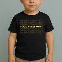 Good Vibes Only Vintage Optimist Positive Thinking Retro Toddler T-Shirt