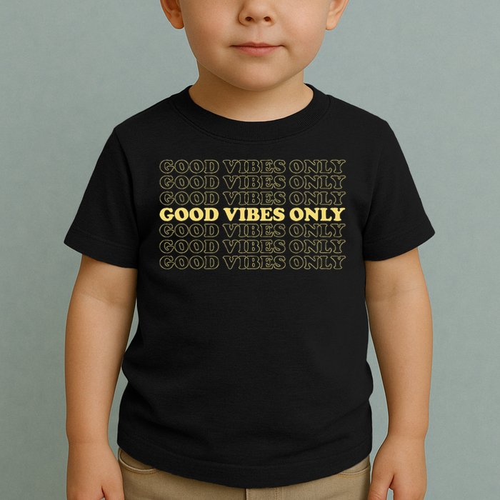 Good Vibes Only Vintage Optimist Positive Thinking Retro Toddler T-Shirt