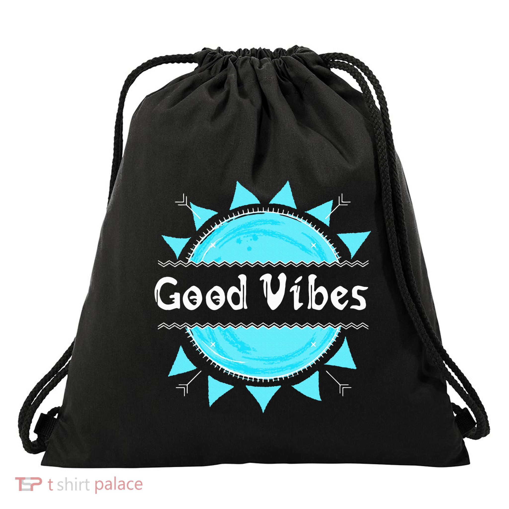 Good Vibes Only Positivity Rebelution Peace Love Drawstring Bag