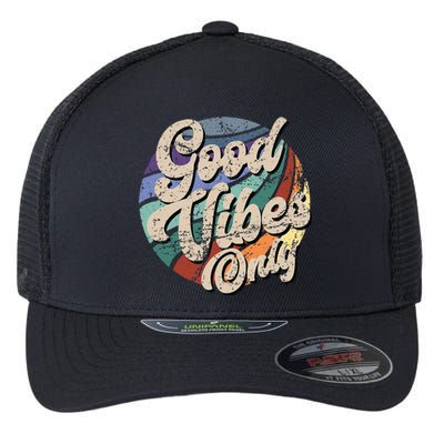 Good Vibes Only Vintage Positive Mind Flexfit Unipanel Trucker Cap