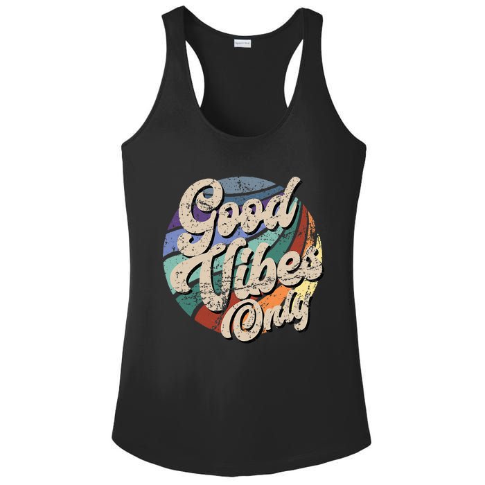 Good Vibes Only Vintage Positive Mind Ladies PosiCharge Competitor Racerback Tank