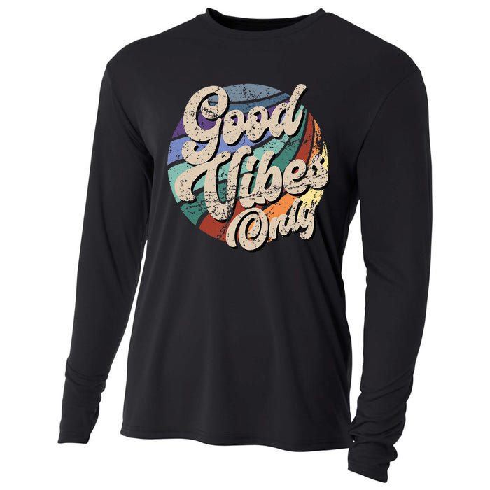 Good Vibes Only Vintage Positive Mind Cooling Performance Long Sleeve Crew