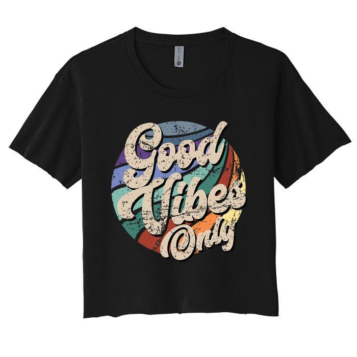 Good Vibes Only Vintage Positive Mind Women's Crop Top Tee