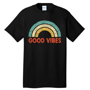 Good Vibes Only Funny Positive Inspirational Retro Tall T-Shirt