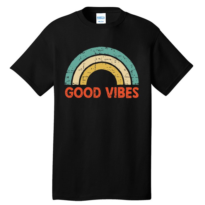 Good Vibes Only Funny Positive Inspirational Retro Tall T-Shirt