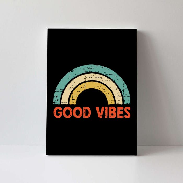 Good Vibes Only Funny Positive Inspirational Retro Canvas