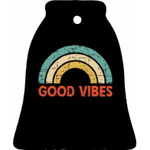 Good Vibes Only Funny Positive Inspirational Retro Ceramic Bell Ornament