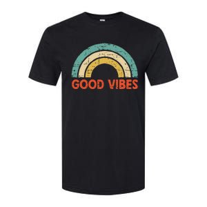 Good Vibes Only Funny Positive Inspirational Retro Softstyle CVC T-Shirt