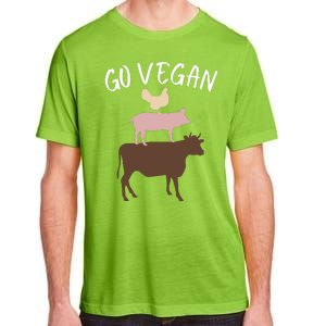 Go Vegan Or Go Home Vegetarian Funny Vegan Veganism Diet Go Vegan Adult ChromaSoft Performance T-Shirt