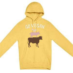 Go Vegan Or Go Home Vegetarian Funny Vegan Veganism Diet Go Vegan Premium Pullover Hoodie