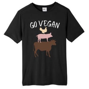 Go Vegan Or Go Home Vegetarian Funny Vegan Veganism Diet Go Vegan Tall Fusion ChromaSoft Performance T-Shirt